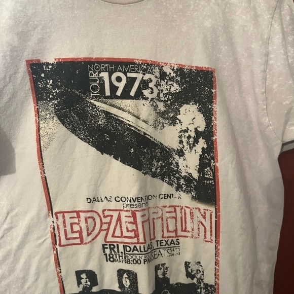 RARE 1973 Led Zeppelin Concert North American World Tour Gray M/M Promo T-shirt - Picture 2 of 5